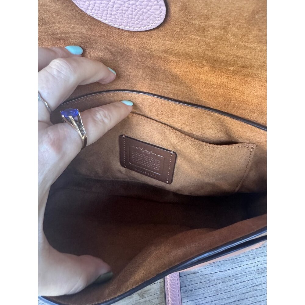 Coach Jade Shoulder Bag Women Pink Brown Colorblock Leather Horse Carriage 91070 - Picture 6 of 10